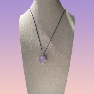 Amethyst Crystal Wire Wrapped Necklace